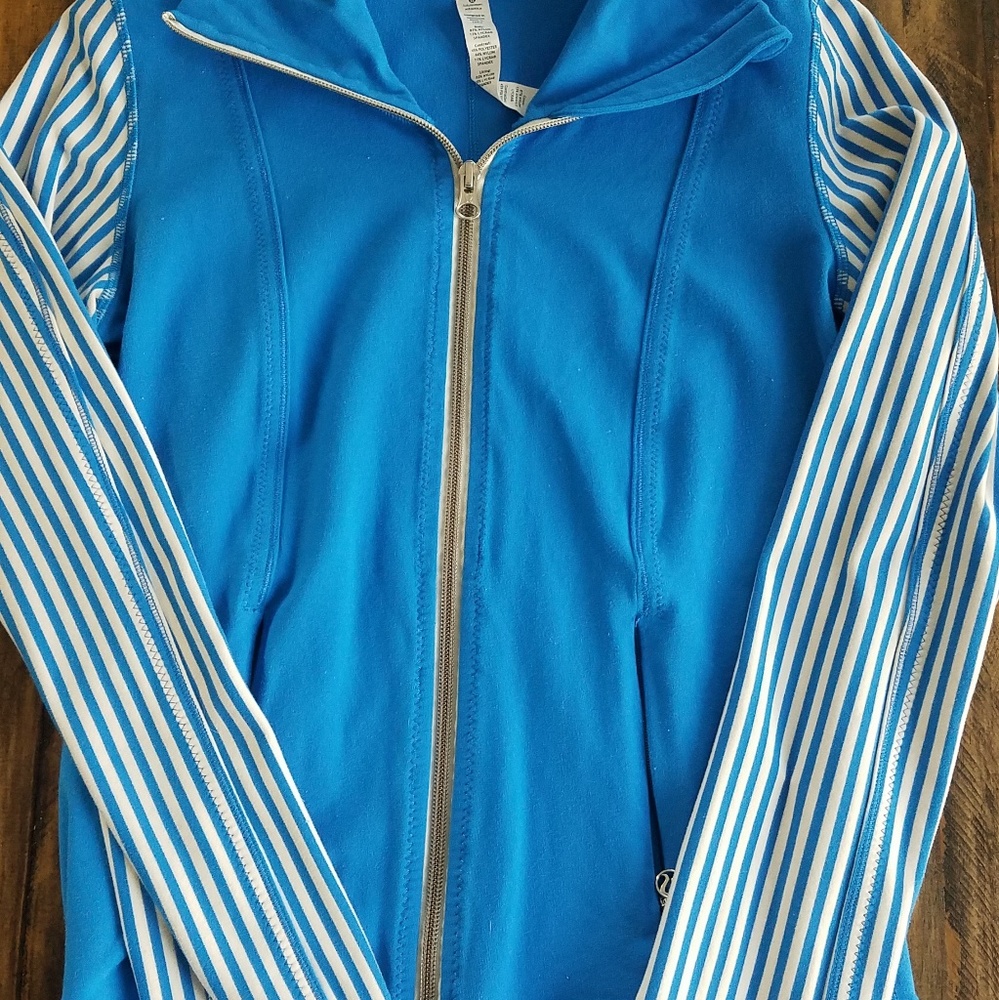 Lululemon blue and white stripe zip up